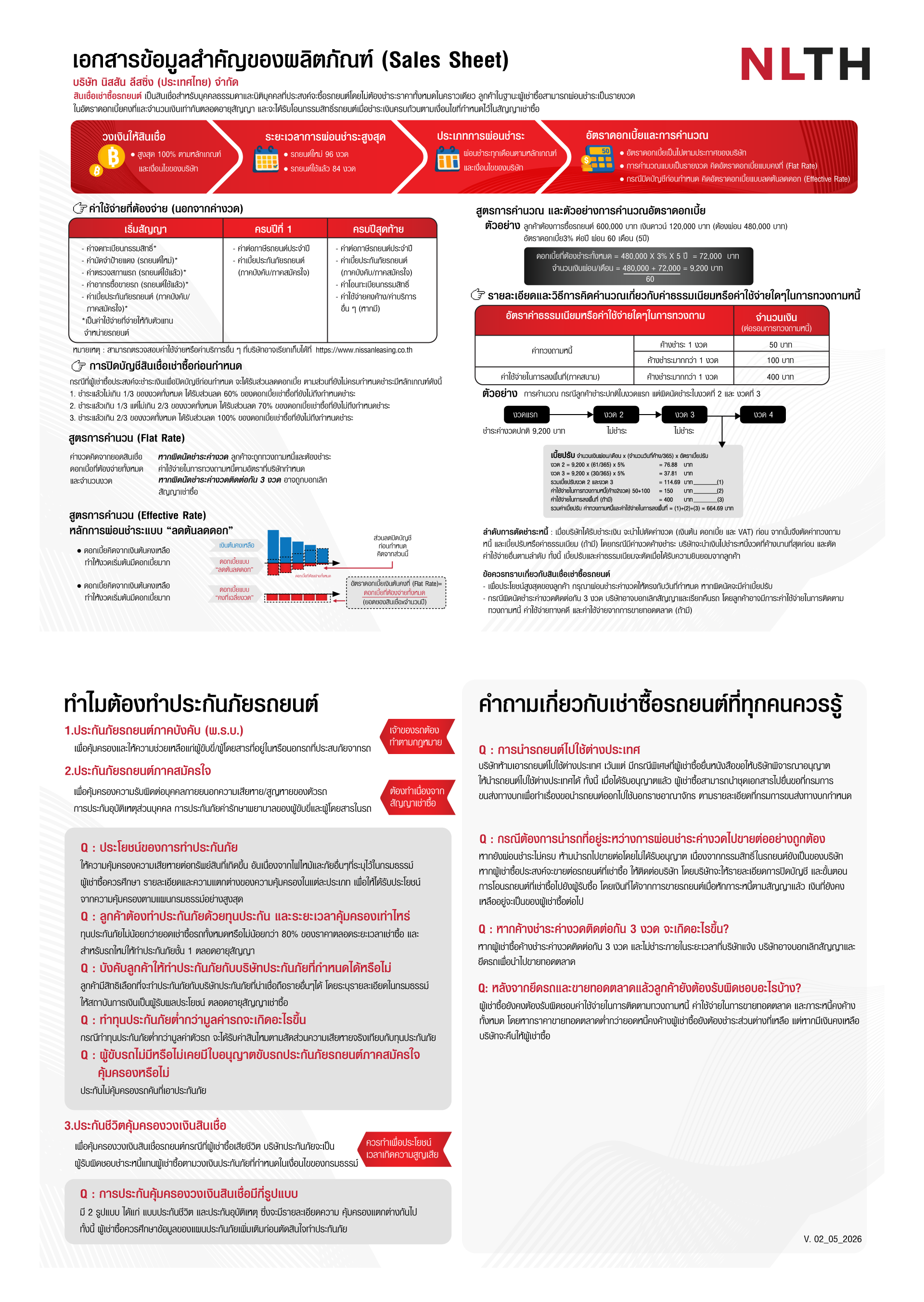เอกสารข้อมูลสำคัญของผลิตภัณฑ์ (Sales Sheet)